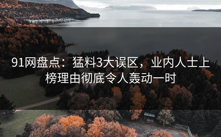 91网盘点：猛料3大误区，业内人士上榜理由彻底令人轰动一时