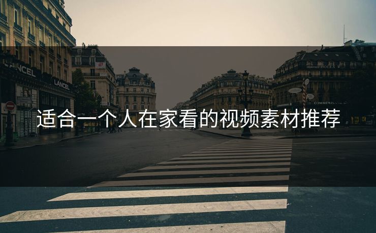 适合一个人在家看的视频素材推荐 适合一个人在家看的视频素材推荐